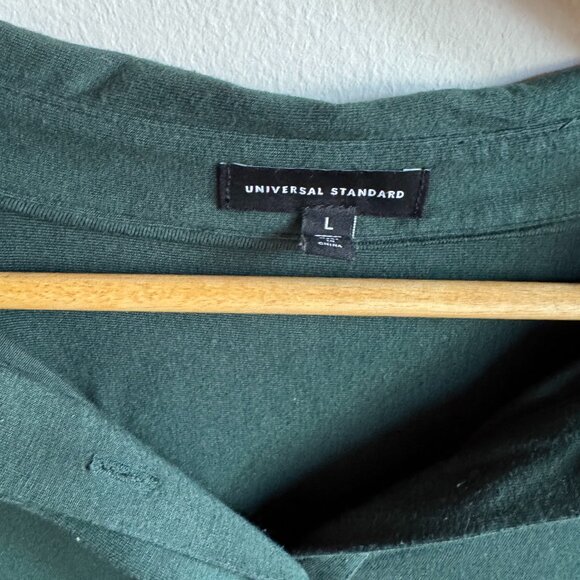 Universal Standard Elba Liquid Jersey Button-Down Long Sleeved Shirt - Plus Size - Picture 4 of 4